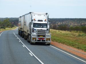 A truck on the road.